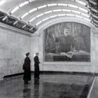 Мозаичный Сталин в вестибюле станции метро "Нарвская"