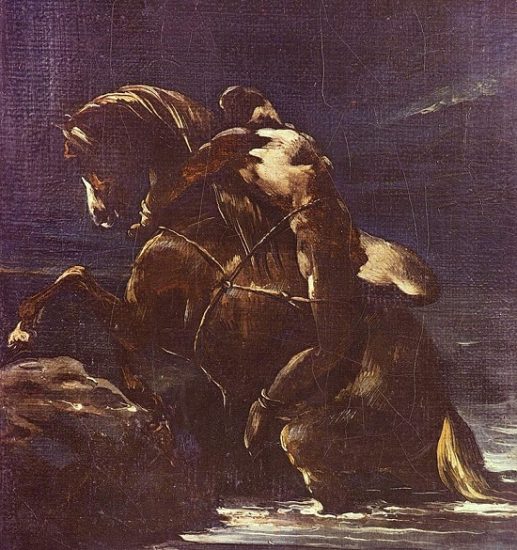 Иллюстрация к "Мазепе" Байрона (поэма 1819 года). Поэма Пушкина 1828 года первоначально названа автором так же, как поэма Байрона.